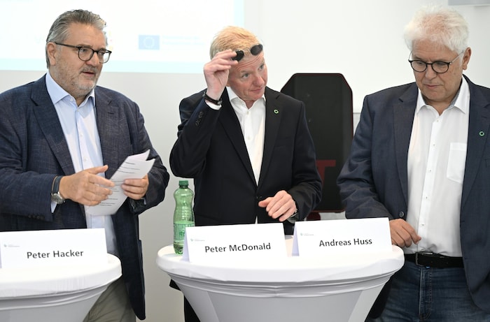 Seltene Einigkeit: Stadtrat Hacker und die ÖGK-Obleute McDonald und Huss