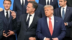 US-Präsident Donald Trump (hier im Bild mit NATO-Generalsekretär Mark Rutte, Frankreichs ...