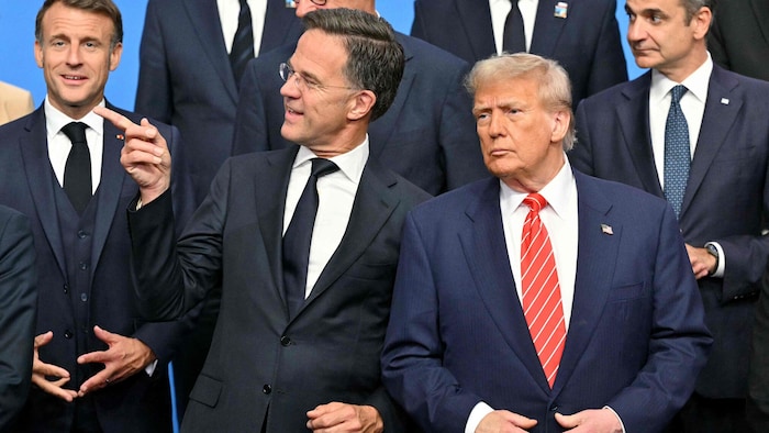 US-Präsident Donald Trump (hier im Bild mit NATO-Generalsekretär Mark Rutte, Frankreichs ...
