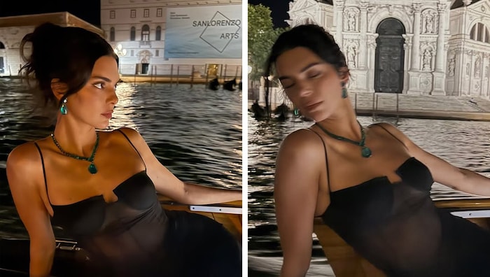 Kendall Jenner wurde beim Verlassen der Hochzeitsinsel per Boot gesichtet – vor der ...
