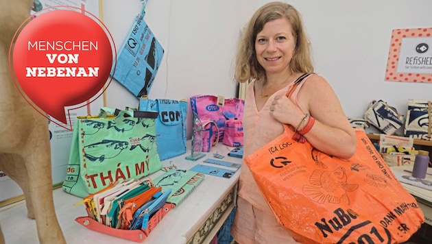 Werte wie Nachhaltigkeit und Fairness sind Sissi Vogler für ihre Badetaschen, Geldbörsen, ...