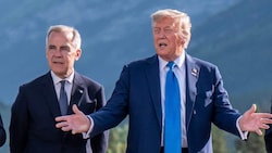 Kanadas Premierminister Mark Carney und US-Präsident Donald Trump beim G7-Gipfel in Kanada