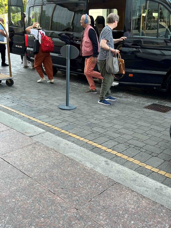 Hier ist Murray gerade auf dem Weg zum Hotel InterContinental. 