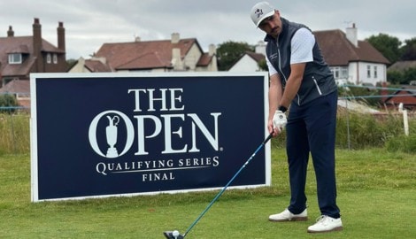 Michael Vonbank wird heute um 9.05 Uhr mitteleuropäischer Zeit im West Lancashire Golf Club ...