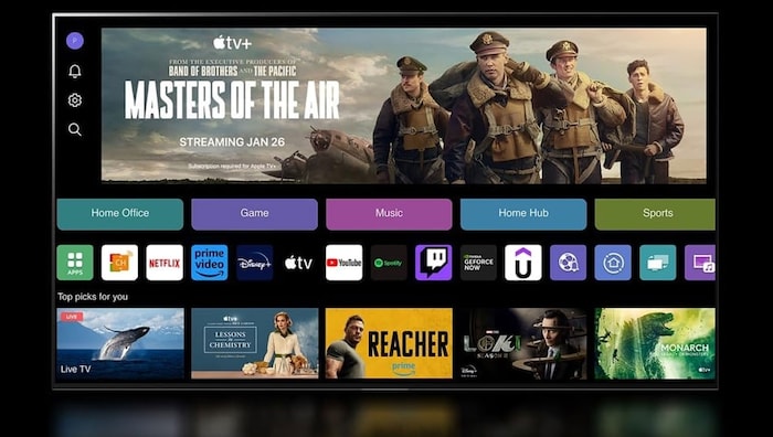LG nutzt auf seinen Smart-TVs das Betriebssystem WebOS – und pflastert es mit Programmtipps zu.