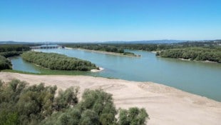 In Wilhering wird der Donauarm bei der besteh-enden Insel um 400 Meter erweitert. 150.000 ...