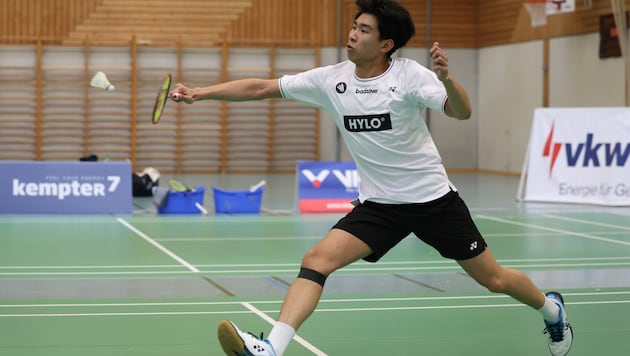Pascal in seinem Element auf dem Badminton-Court.