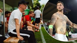 Peter Stöger (li.) spricht über Marko Arnautovic.