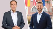 Bürgermeister Wolf (l.) nimmt Landesrat Schneemann ins Gebet: „Ich vermisse eine Politik mit ...