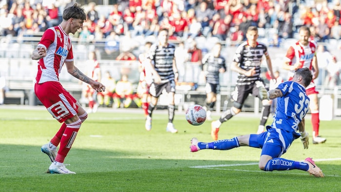Gegen den LASK traf der Slowene in der vorletzten Runde zum so wichtigen 1:0-Erfolg.