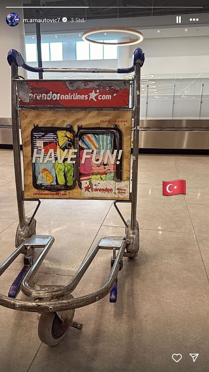 Der Trolley und die Türkei-Fahne aus der Instagram-Story von Marko Arnautovic