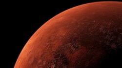 Wahrscheinlich wurde der Meteorit bei einem heftigen Asteroideneinschlag auf dem Mars ...