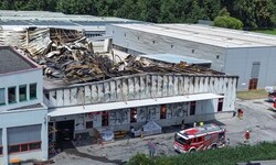 Die zerstörte Lagerhalle des Maschinenbauers: Es gilt Einsturzgefahr!