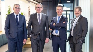Plansee-Vorstand: Andreas Schwenninger, Karlheinz Wex (Vorsitzender), Ulrich Lausecker und ...