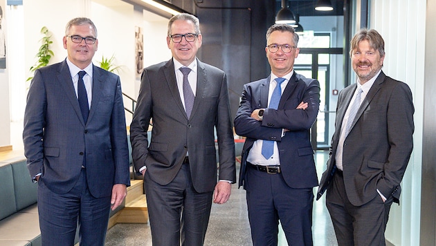 Plansee-Vorstand: Andreas Schwenninger, Karlheinz Wex (Vorsitzender), Ulrich Lausecker und ...