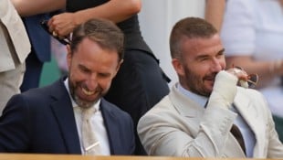 David Beckham und Gareth Southgate, die früher gemeinsam in Englands Fußball-Nationalteam ...