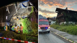 Die Einsatzkräfte nahmen das einstürzende Haus unter die Lupe.