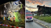 Die Einsatzkräfte nahmen das einstürzende Haus unter die Lupe.