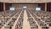 Die endlosen Reihen in der Grazer Stadthalle waren gut gefüllt.