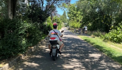 Auch am Radweg am Donaukanal sind immer viele E-Mopeds unterwegs.