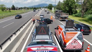 Die Unfallstelle auf der A14.