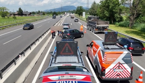 Die Unfallstelle auf der A14.