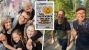 Thomas Fleischanderl mit seiner Familie (li.) und bei seinen „Erlebnis-Geh-Sprächen“ (re.). ...