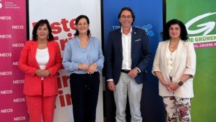 Birgit Obermüller (Neos), Haselwanter-Schneider (Fritz), Alexander Gamper (FPÖ) und Zeliha ...