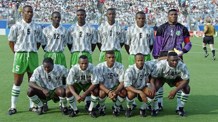Peter Rufai mit seinen „Super Eagles“ bei der WM 1994