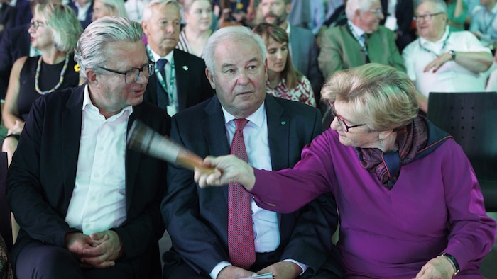 ÖVP-Alt-Landeshauptleute unter sich: Christopher Drexler, Hermann Schützenhöfer und Waltraud ...
