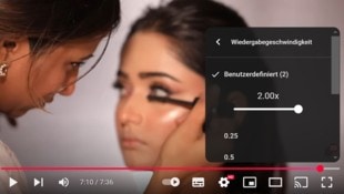 Wie hier bei YouTube erlauben viele Online-Dienste die Wiedergabe mit erhöhter Geschwindigkeit.