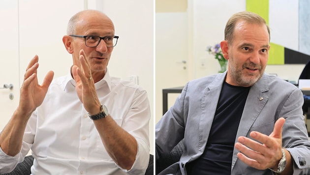 Zwei Persönlichkeiten, die als Lehrlinge Karriere gemacht haben: Anton Mattle (li.) und David ...