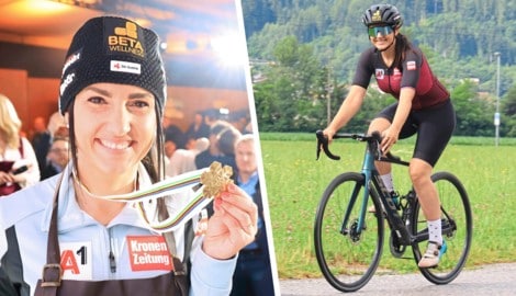 ÖSV-Ass Stephanie Venier holte sich am 6. Februar 2025 bei der Ski-WM in Saalbach-Hinterglemm ...