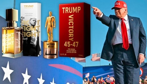 Trumps neuer Duft „Victory“ sowie das 2024 erschienene „Fight, fight, fight“.