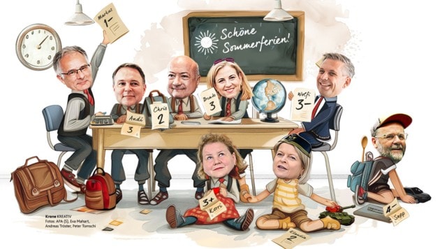 Benotung der „Krone“ für ausgewählte Regierungsmitglieder: Markus Marterbauer, Andreas Babler, ...