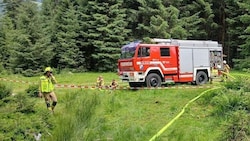 Einsatzkräfte am Unfallort