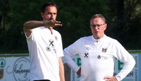 Martin Stranzl und ÖFB-Teamchef Ralf Rangnick.