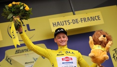 Mathieu van der Poel ist der neue Führende der Tour de France.