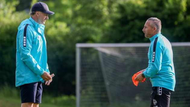 Grübelt noch bezüglich Einser-Goalie: Austria-Coach Christian Schaider (re.).