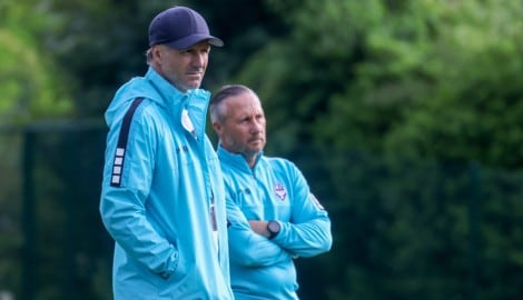 Roland Kirchler und Christian Schaider von Austria Salzburg freuen sich über einen Neuzugang. 