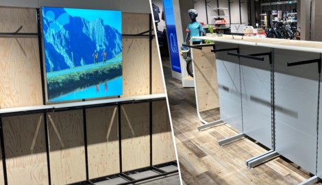 Leer geräumte Regale prägen noch das Bild in der Intersport-Filiale in Reutte.