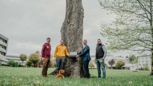 Baumbestand erfolgreich erfassst: Reduce-Geschäftsführer Leitner und Arbsolutions-Projektleiter ...