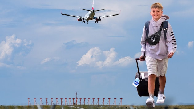 Der kleine Simon flog von Warschau nach Wien. Dort holte ihn seine Oma ab. Die ersten zwei ...