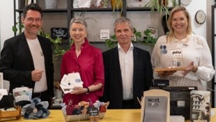 Caritas Direktor Sandriesser, Landesvize Schaunig, Santer und Staubmann.