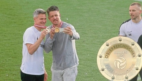 Benjamin Schunk: Ein Selfie mit Michael Parensen und der Meistermedaille.