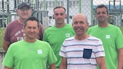 Die Lebensretter: vorne Harald Lind und Peter Fahrnleitner, hinten Franz Uhl, Martin Glaser und ...