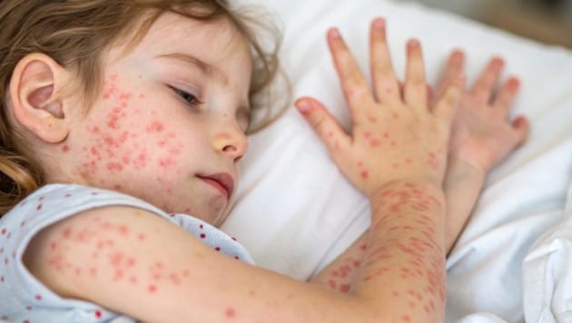 Fieber, die Haut mit roten Pusteln überzogen: Das Masernvirus ist hoch ansteckend. 