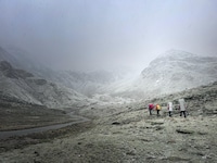 Ötztaler Bergretter bei der Rettungsaktion für vier deutsche Wanderer im Bereich Kühtai
