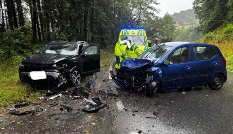 In Rossegg (Stainz) kam es zum Crash