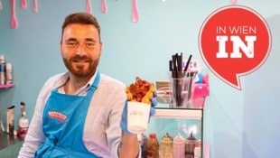 Der Bestseller im „Nascheck“ sind die gefüllten Waffeln mit Erdbeeren und Nutella. 